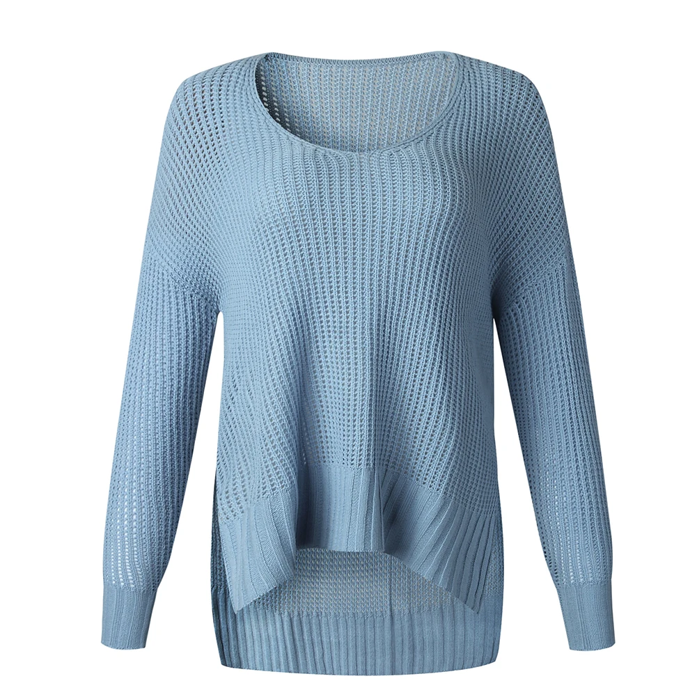 

2020 V Neck Solid Women Sweaters Pullovers Loose Knitted Autumn Winter Clothing Casual Pullovers Plus Size S-XL Knitted Sweater