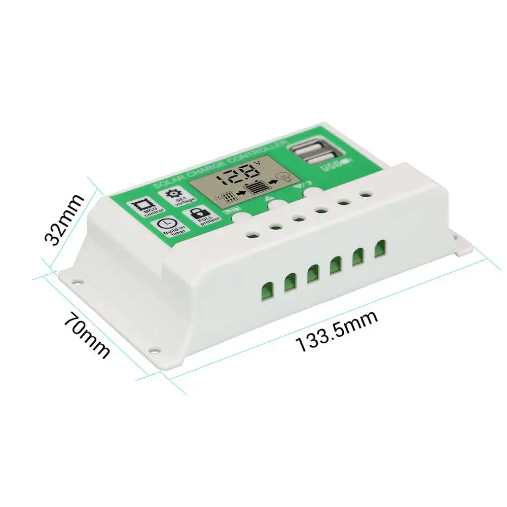 Y-SOLAR 30A 20A 10A PWM Контроллер заряда солнечной батареи литиевая свинцово-кислотная