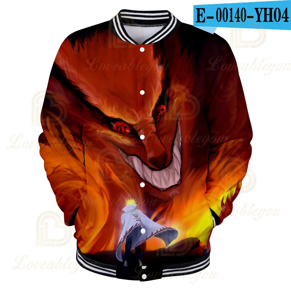 

Men Boys New Tops Casual Naruto Baseball Uniform Coat Male Men Bomber Jacket