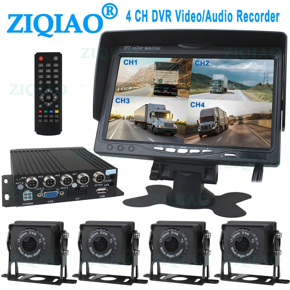 ZIQIAO 7 &quotГрузовик Автобус черный ящик безопасности геодезическая система AHD 4CH в