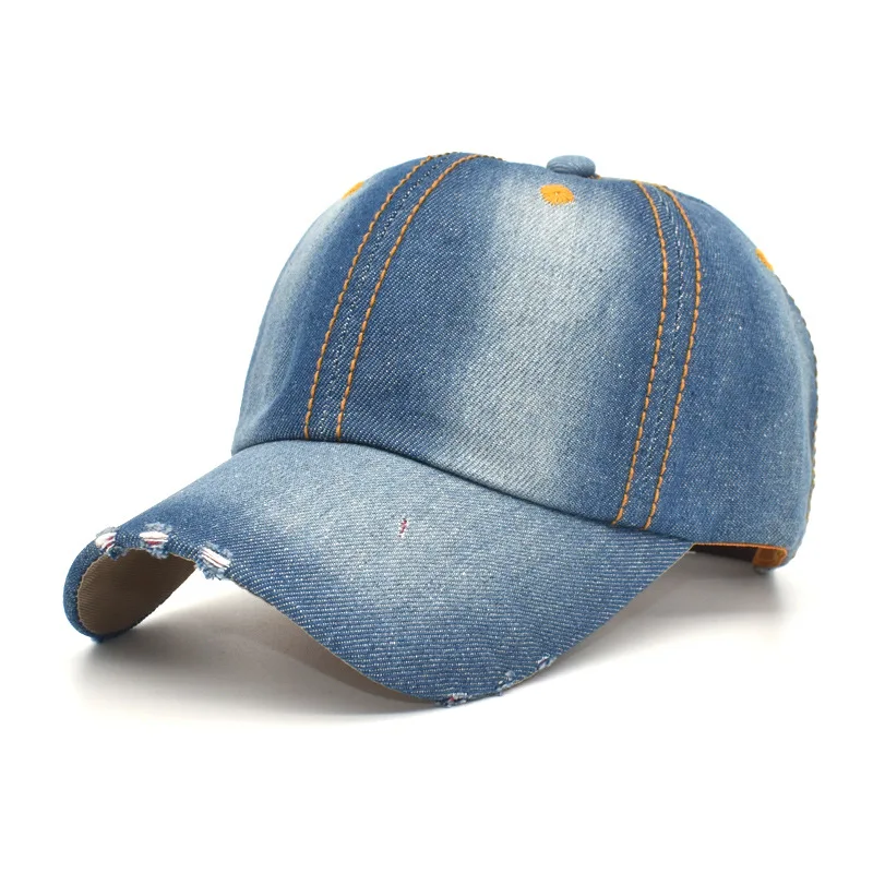 

Summer Women's New Style Caps Korean Style Hole Denim Baseball Cap Spring Fashion Trend Men's Hat Outdoor Breathable Sun Hat Cap