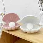 Жемчужная лампа в керамическом корпусе, ночник для украшения спальни, Сказочная раковина для девушек, домашнее украшение, прикроватный светильник, подарок для девушки