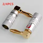 Банановый штекер Nakamichi, нет 4 мм, прямоугольный 90 градусов позолоченный адаптер для видеоколонки, аудио разъем, банановые разъемы