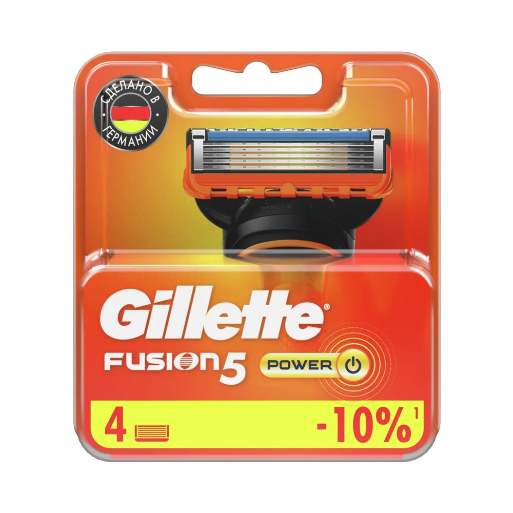Кассеты для станка Gillette Fusion Power сменные 4шт | Красота и здоровье
