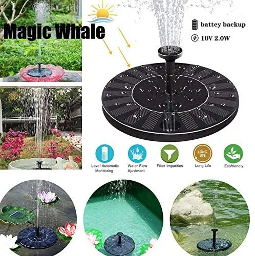 Садовый фонтан на солнечной батарее 16 см бассейн пруд птица ванночка патио