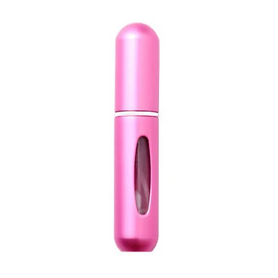 5ml Refillable Mini Perfume Bottle Atomizer Aluminum Atomizer Portable Travel Cosmetic Container Perfume Bottle Spray Container - Цвет: Розовый