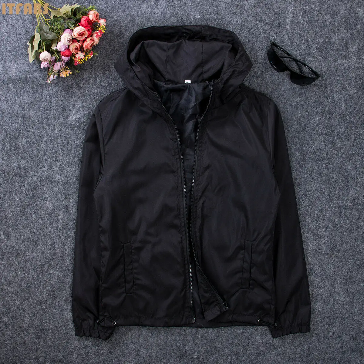 2019 Осенняя мужская Повседневная ветровка на молнии куртка с капюшоном Верхняя