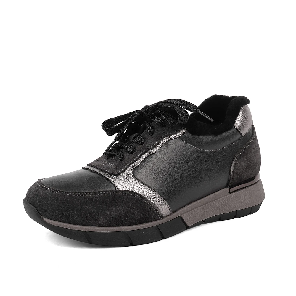 Dark Grey SOPHITINA/новые зимние женские туфли на плоской подошве; удобные высококачественные теплые модные женские кроссовки из коровьей замши; модные туфли на плоской подошве с кружевом; SC454 - Цвет: Dark Grey