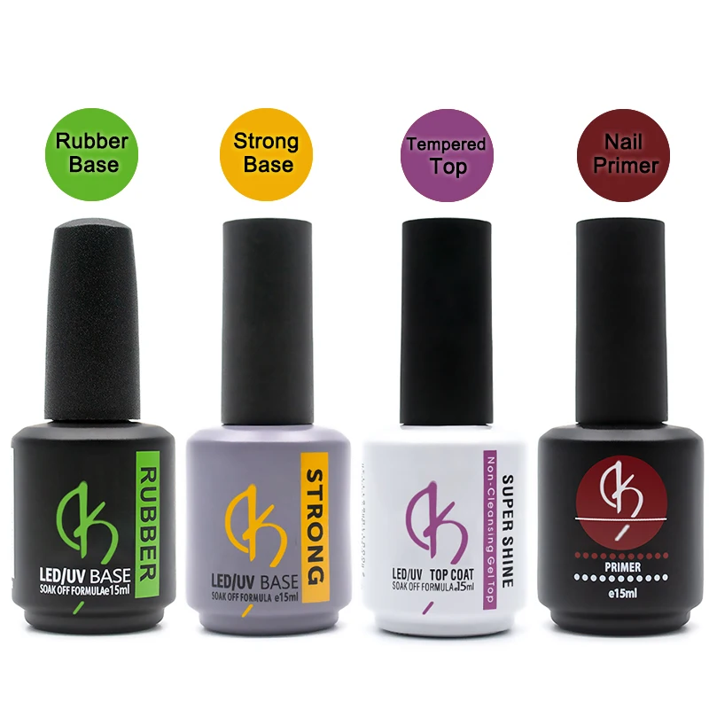 

Semi-permanent Rubber Base and Top Coat Set for Gel Varnish 15ml Nail Primer Manicure uv and Led Hybrid Nail Polish Gellak Kits