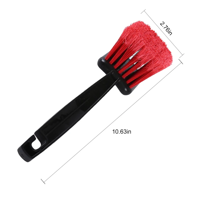 

1PC Car Wheel Brush Tire Cleaner Red Bristle Black Handle Washing Tools For Auto Detailing Motorcycle Cleaning Car Accessories