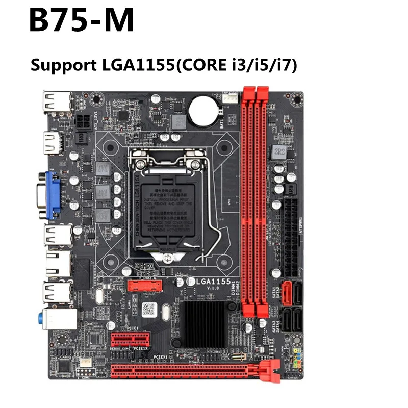 

Материнская плата B75 LGA 1155, поддержка оперативной памяти DDR3, процессор CORE i3/i5/i7 LGA1155, ПК, геймер VGA HDMI Micro-ATX с перегородкой