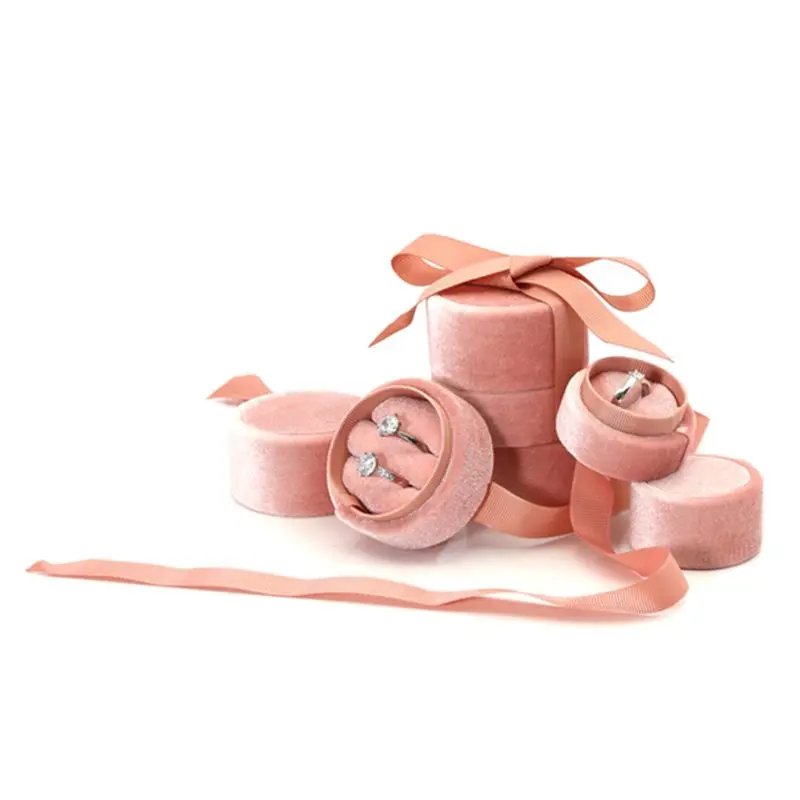 Шкатулка для ювелирных изделий с подвеской круглым бантом свадебных колец серег