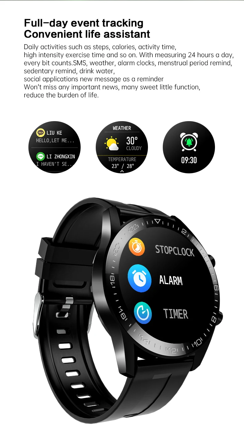 

HAIHOOH 2021 Smart Watch Real-time Weather Forecast Activity Tracker Full Touch Fitness Tracker Smart Watch Men For Android IOS