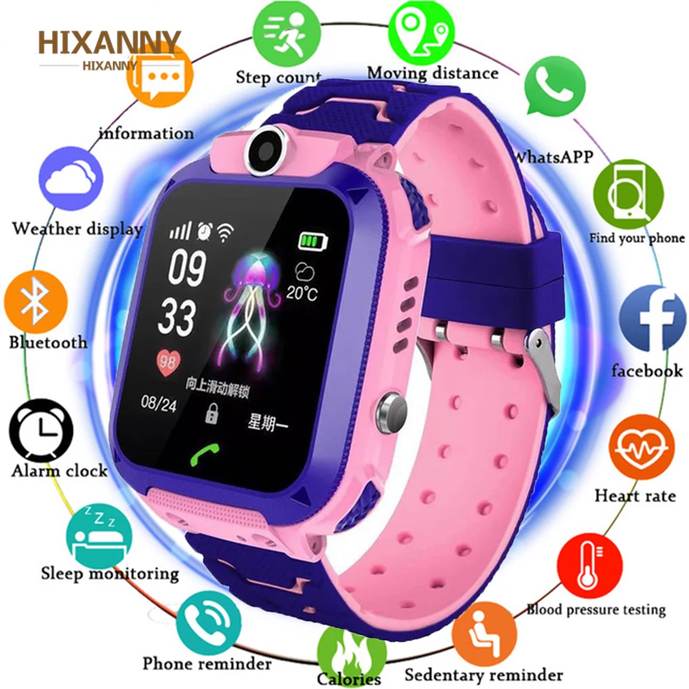 Детские Смарт часы IPX7 водонепроницаемые с сенсорным экраном SOS телефон звонок