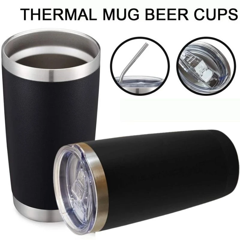 

550ml Thermal Mug Stainless Steel Beer Cups Leakproof Thermos For Tea Coffee Water Bottle Vacuum Insulated Tumbler Cup With Lids