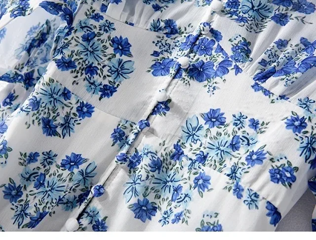 

Fresh Women Dress Floral V-neck Slim Lace Dress