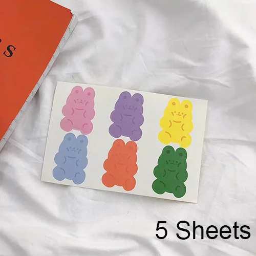 Colorful Sheets Happy monkey 5 листов/упаковка Kawaii стикер s для Слим коробка наклейка с милым рисунком для слизи контейнеры банки DIY Декор Подарочная игрушка - Цвет: Colorful Sheets