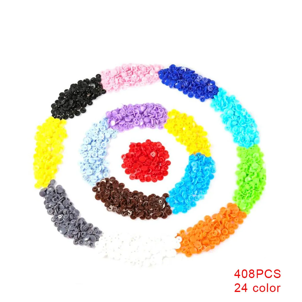 408 комплектов 24 цвета круглые защелки кнопки застежки детская одежда зажимы