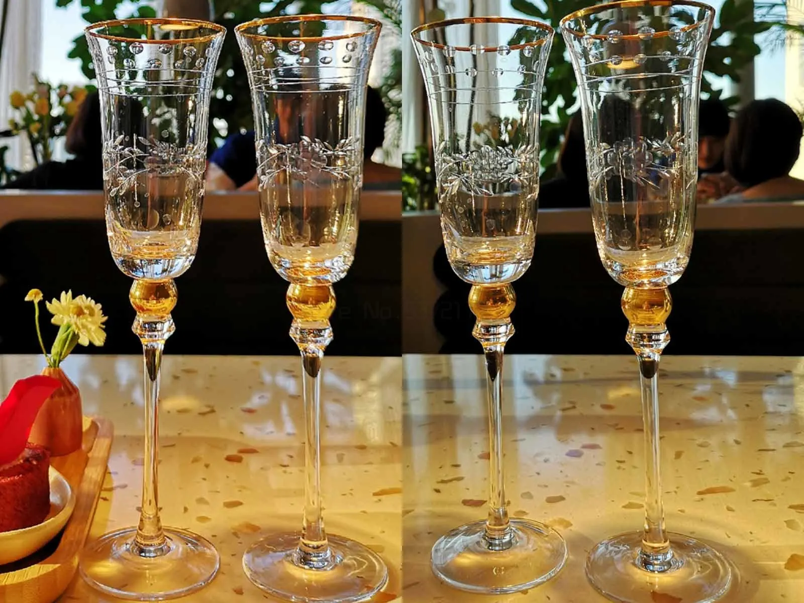 

2pcs glass set Crystal champagne glasses high quality wine cup goblet wine glass carving glass cup wedding glasses with Gift box