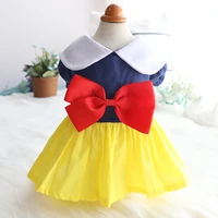 cartoon dog clothes bowknot clothing for dogs dresses small super pet outfits white snow princess skirt girls ropa para perro