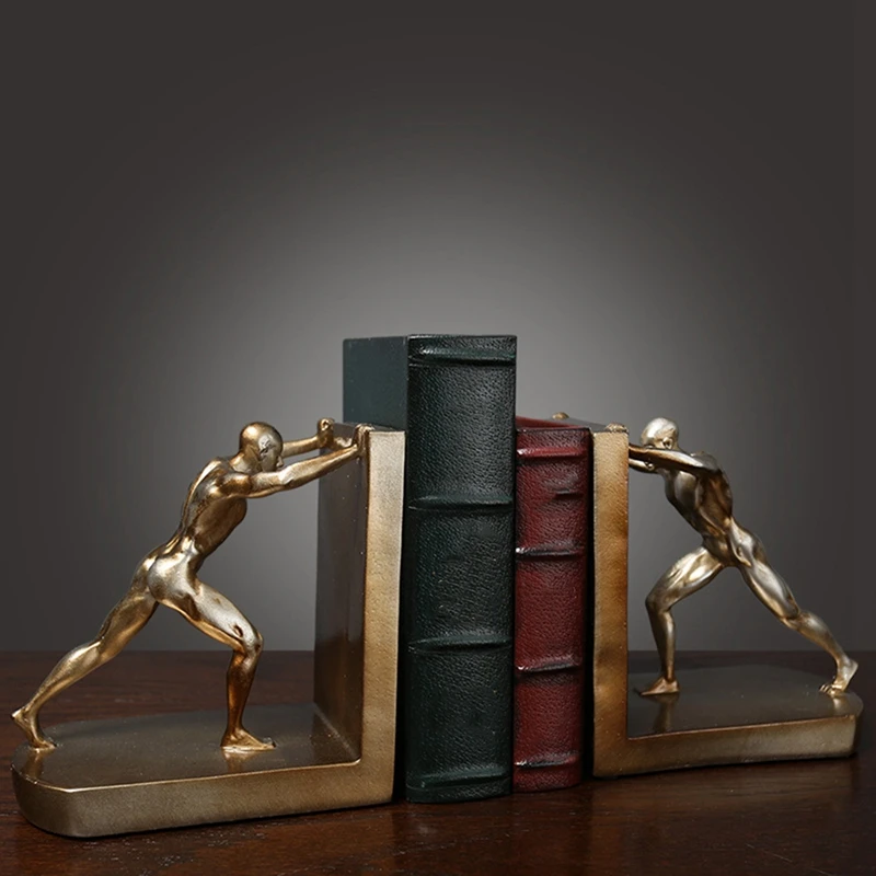 

Office Decorations, Sports People Pushing Objects, Bookends, Books Rely on Books, Office Crafts