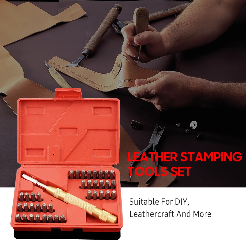 

Leather Stamping Tools Set Metal Stamps Kit Includes 37pcs Symbol Letter And Number Stamps 1pc Stamping Punch Plastic Store Box