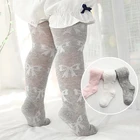 Летние детские колготки с бантом; Мягкие дышащие однотонные колготки для новорожденных; Колготки для маленьких девочек; Одежда для маленьких девочек