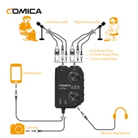 comica linkflex ad3 two channels xlr3 5mm6 35mm 3 5mm audio preamp mixeradapterinterface for 3 5mm dslr cameras smartphones