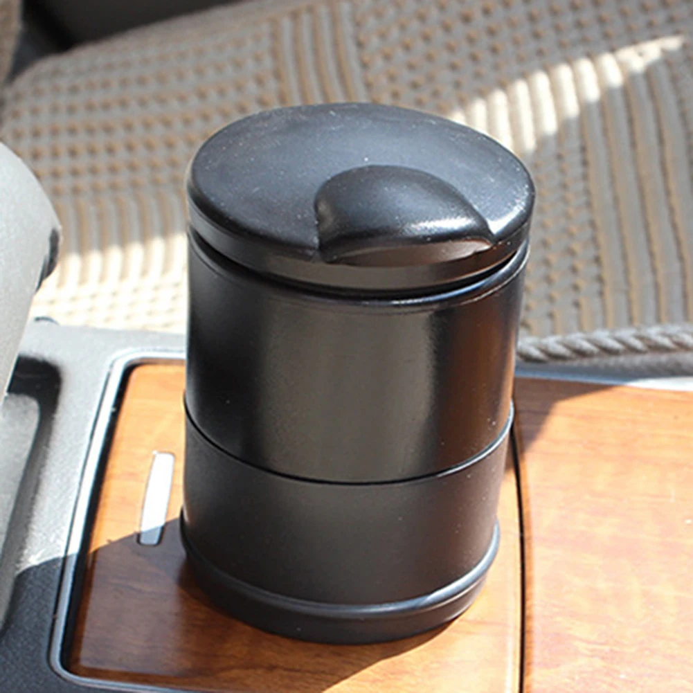 Портативная цилиндрическая пепельница со светодиодный светильник для