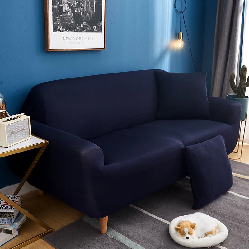 Ультра мягкий высокий стрейч диван диване мебель чехол скольжения сплошной цвет