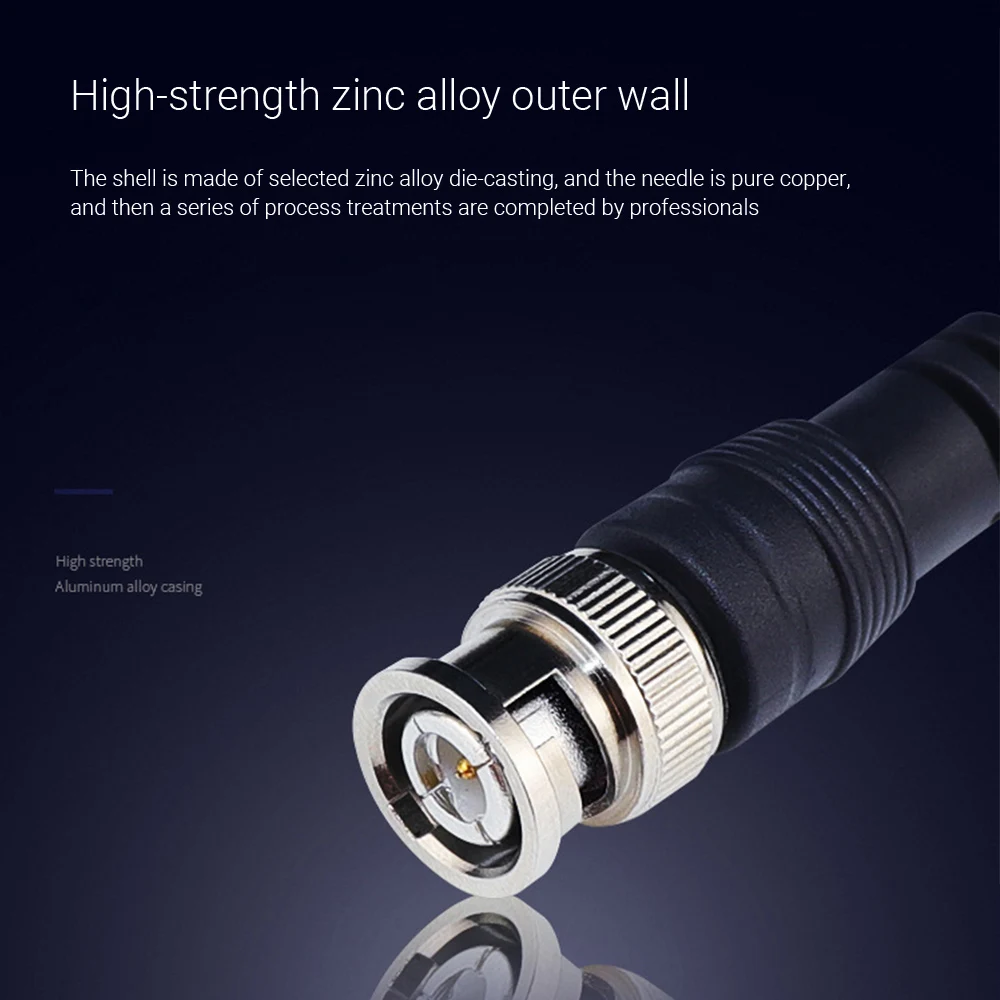 

Pure Copper BNC Male to Male Straight Crimp Q9 Head HD Monitor Line Double Head Video Cable Extension Connector