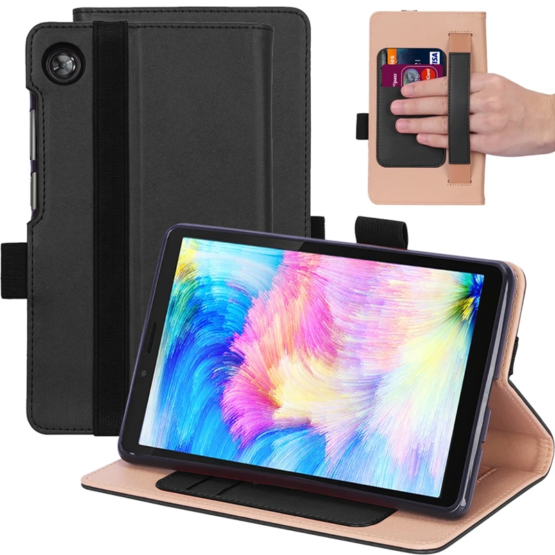 

Luxury Book Flip Cover Case for Lenovo Tab M7 TB-7305X TB-7305I TB-7305F 7 inch Tablet with Hand Strap Card Slots + Free Gift