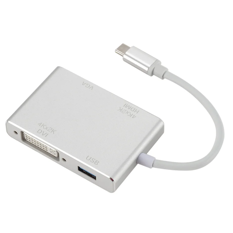 Кабель-адаптер GRWIBEOU 4 в 1 USB 3 C на VGA DVI 0 | Электроника