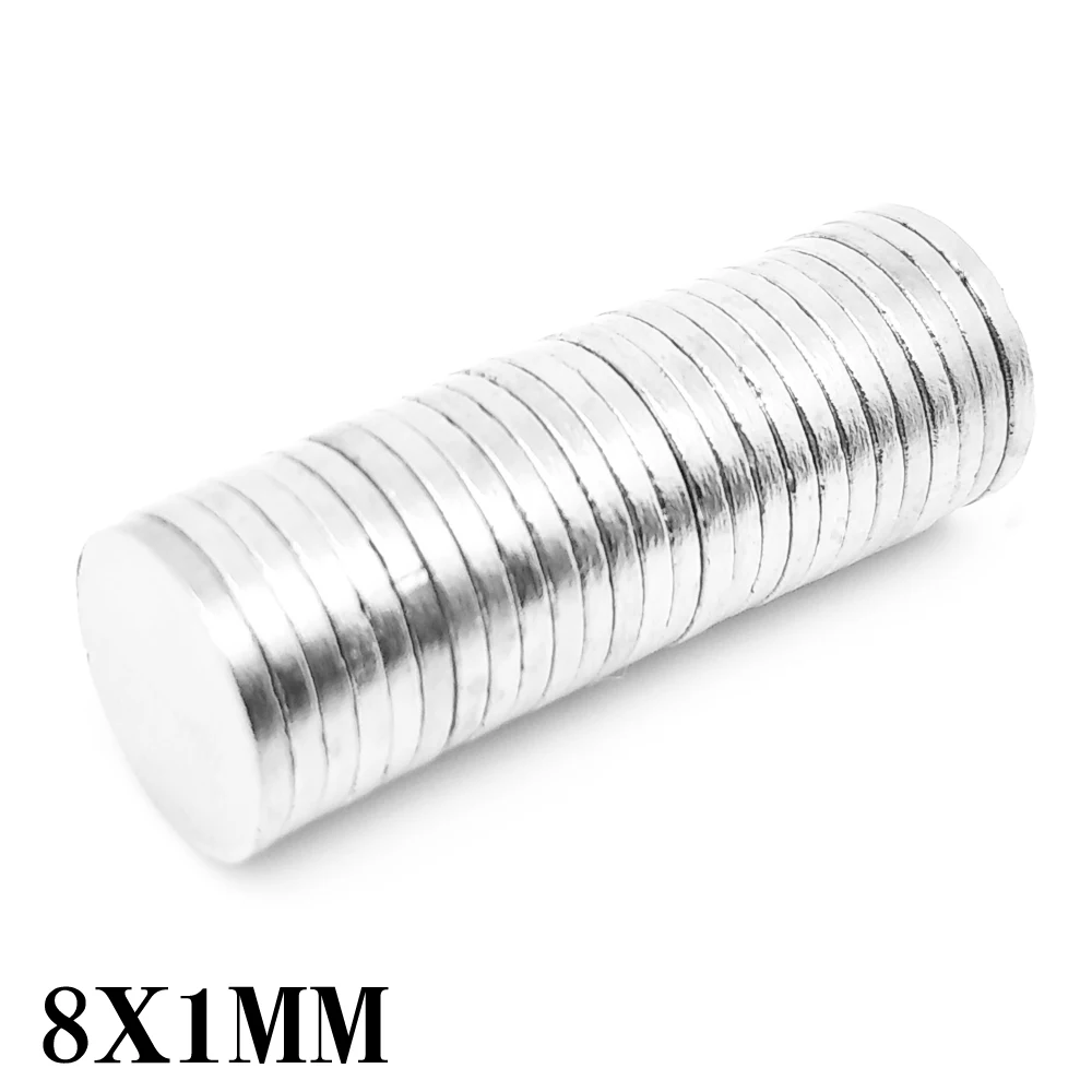 

50/100/200/500/1000PCS 8x1 mm Round Strong Powerful Magnetic Magnet N35 Permanent Rare Earth Neodymium Magnet Disc 8x1mm 8*1 mm