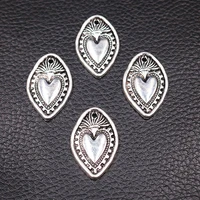 8pcs geometric quadrilateral metal tag glamour retro catholic sacred heart pendant diy charms for jewelry crafts making m621