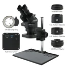 Мультифокальный тринокулярный микроскоп, стерео микроскоп, 3.5X-90X + FHD 1080P 12 МП, промышленный HDMI USB автофокус, Функция измерения ПК