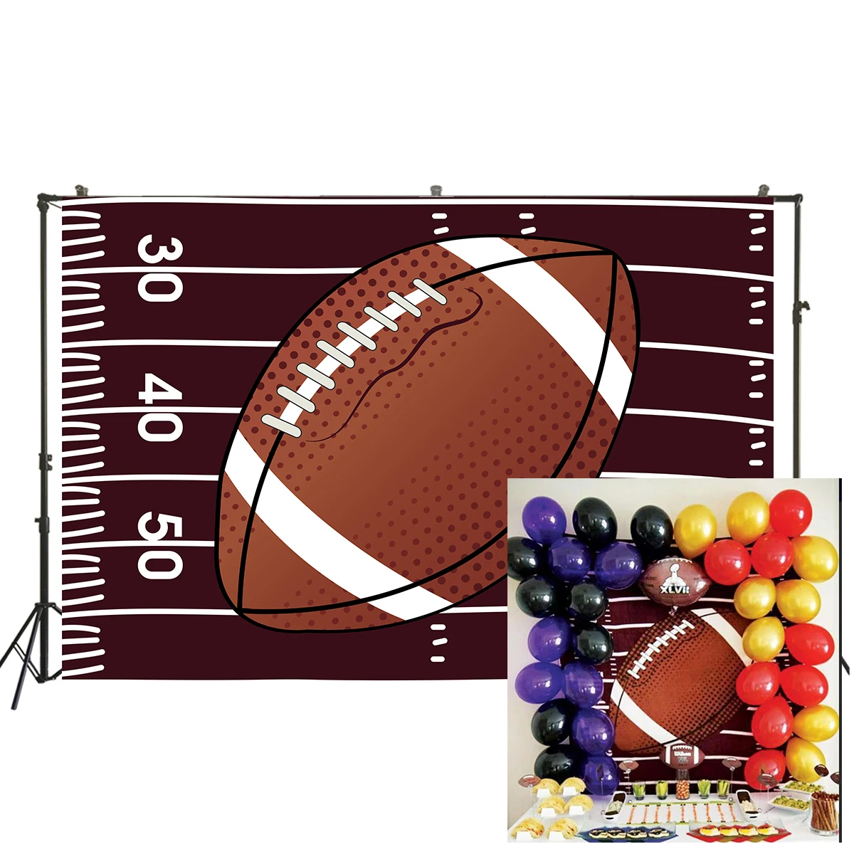 Регби тематический день Рождения Вечеринка фон детский душ футбол плакаты