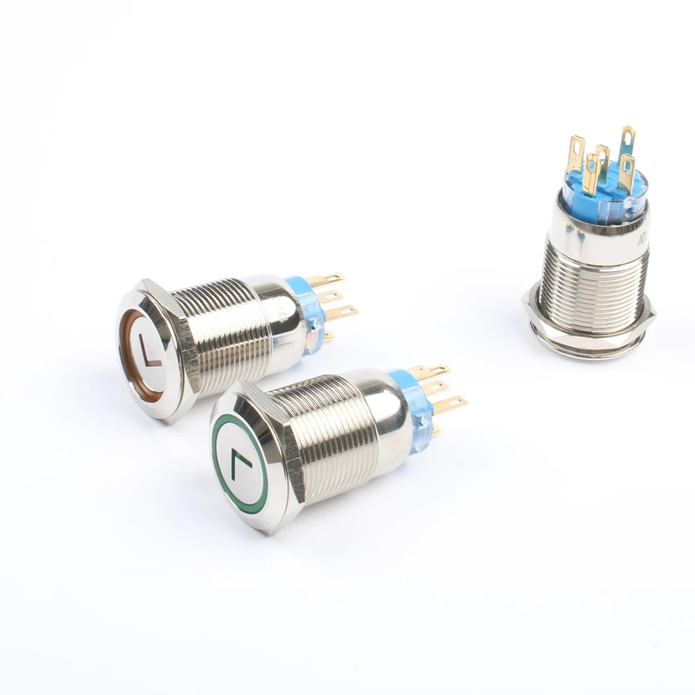 19 мм Высокое качество металла мощность стрелка латунь кнопочный переключатель