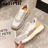 shoes women natural genuine leather flat platform sneakers lady casual shoes lace up mixed colors footwear spring whitesjpae 525