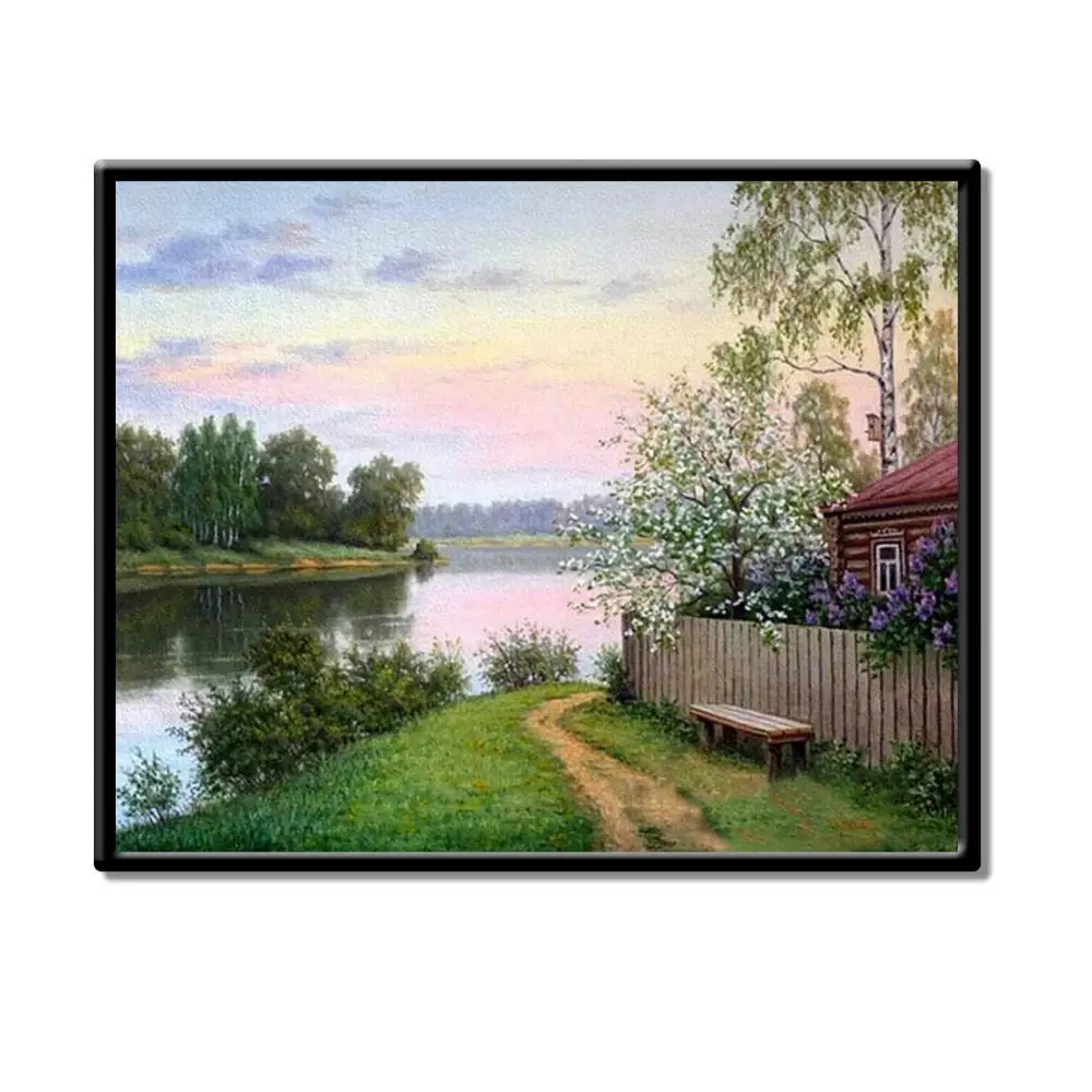 

Картина на холсте с изображением заката и восхода солнца, пейзаж цифровая печать масляной картины, ручная роспись