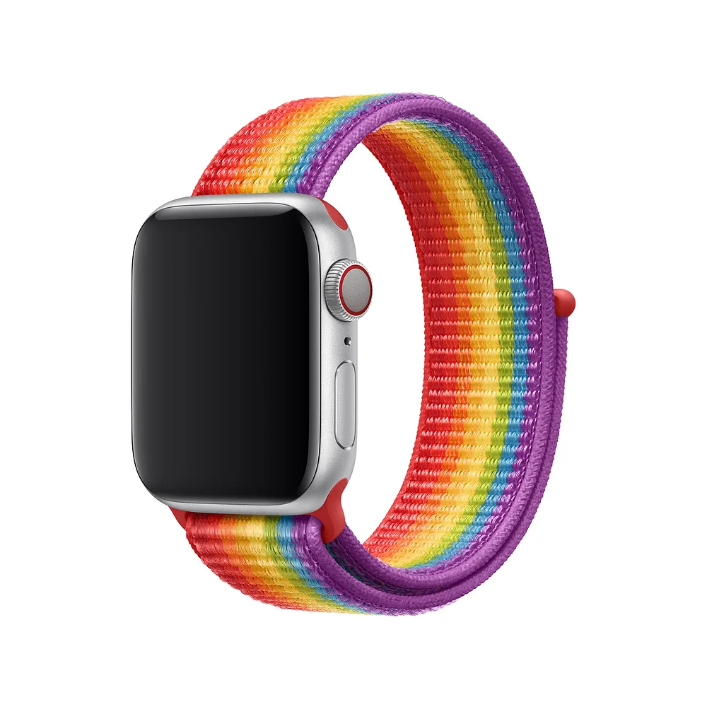Спортивные петли для наручных часов Apple Watch, версии 44/42/40/38 мм 5/4/3/2/1 нейлоновый ремешок для наручных часов браслет ремешок с крючками и петлями застежка - Цвет ремешка: Pride