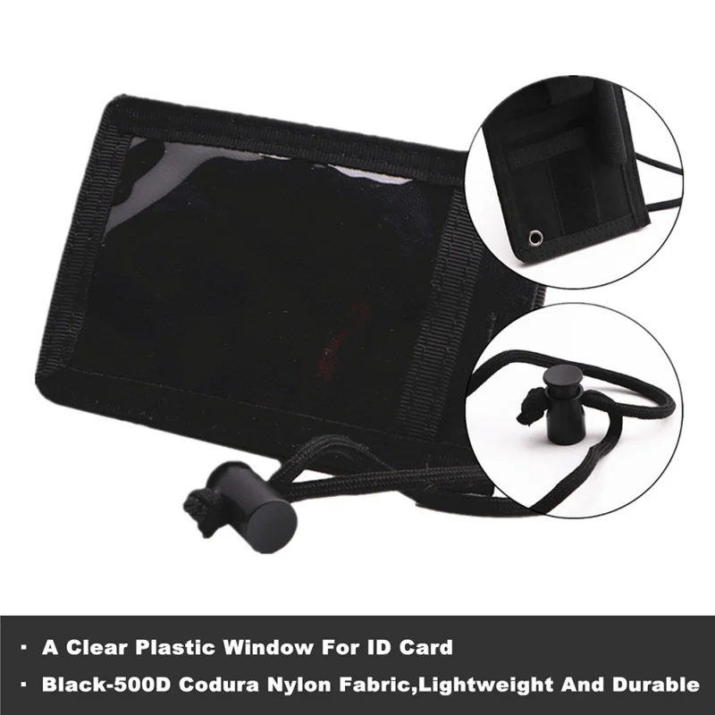 

High Quality Organizer Patch Enthusiasts Tactical ID Card Holder Badge Holder with Neck Lanyard Black Running bags 2019
