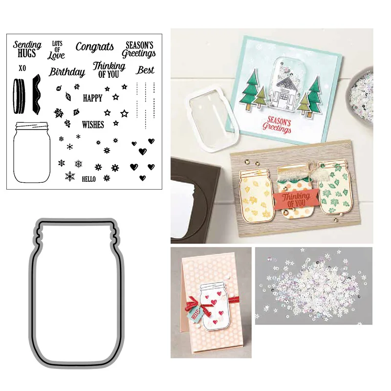 

New Arrival LOTS TO CELEBRATE Metal Cutting Dies and Clear Stamps for DIY Scrapbooking Crafts Card Make Photo Album Sheet Decor