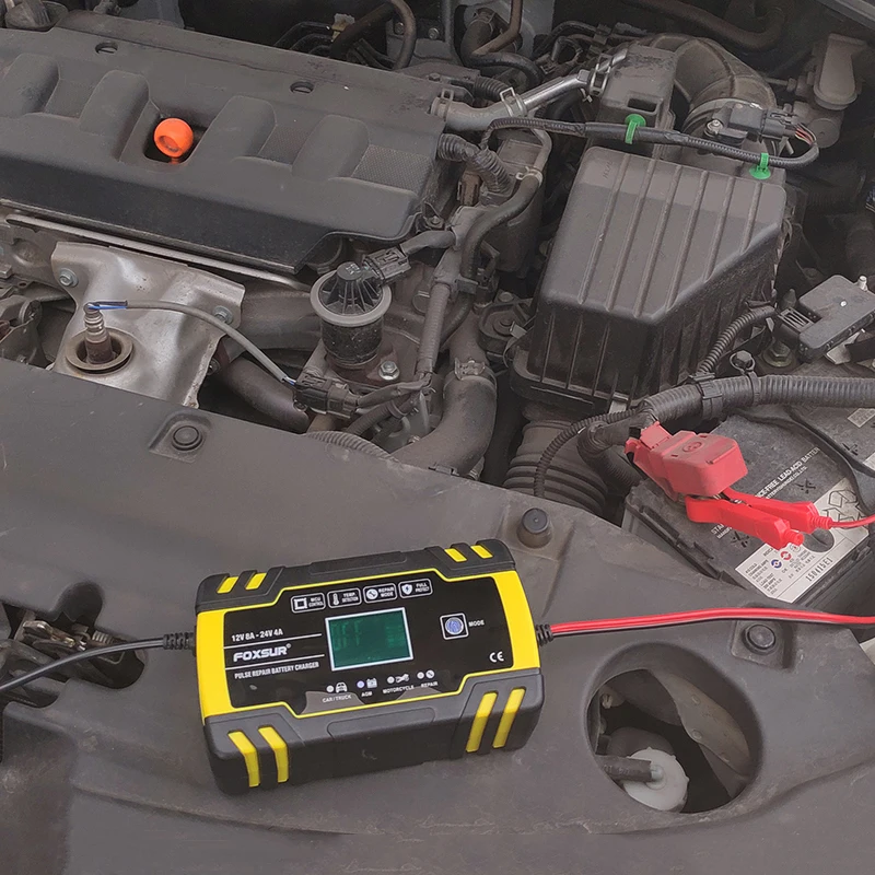 12V 24V для автомобилей и мотоциклов Батарея Зарядное устройство тележка ремонт с