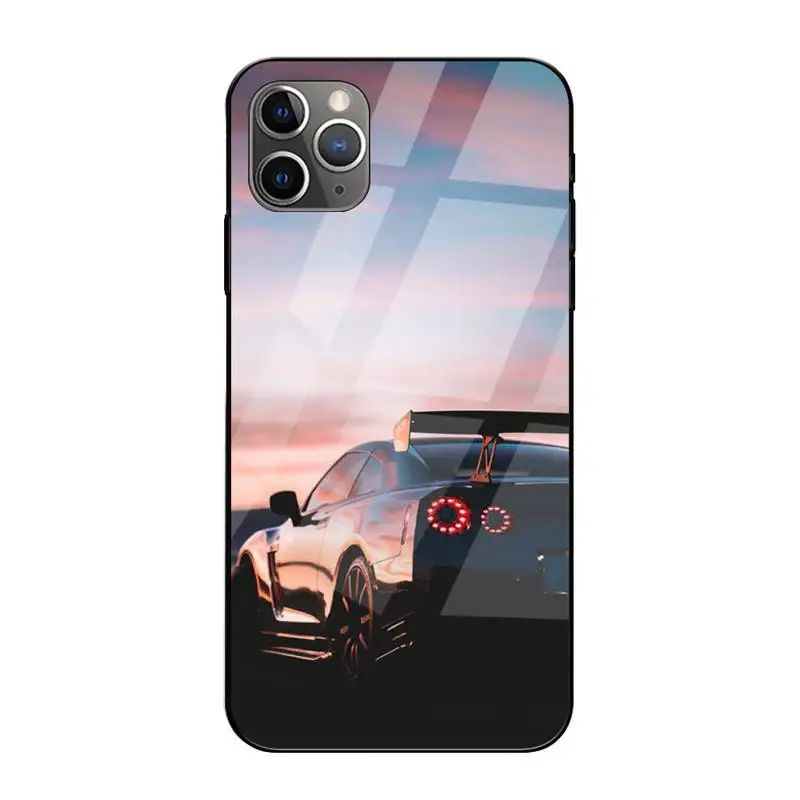 

ZFGHSHYQ Sports Cars Male Men Phone Case Tempered Glass For Iphone6plus 6S 7 7plus 8 X XS XSmax XR 11 12 Pro Max 12mini