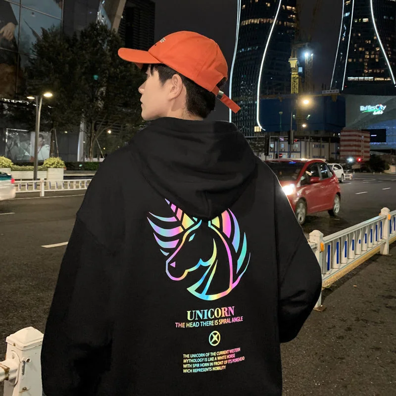 

Unicorn Printed Men's Hoodie Men's and Women's Pullover Loose Oversize Hoodie Men's Hip Hop Streetwear New 2021