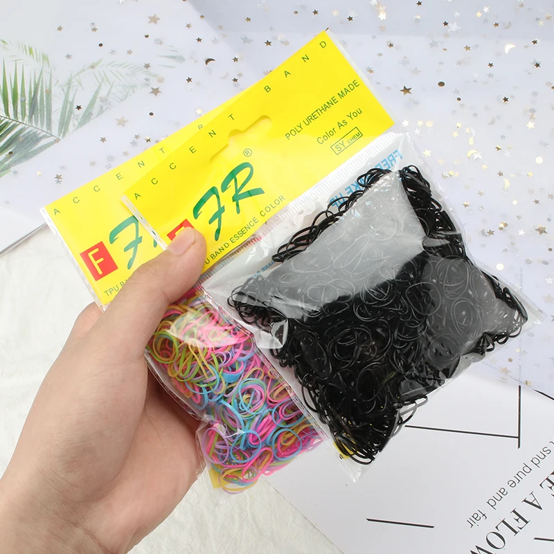 

1000 Pieces Cute Girl 1CM Elastic Rubber Band Hair Band Ponytail Sweet Disposable Small Head Rope Children's Hair Accessories