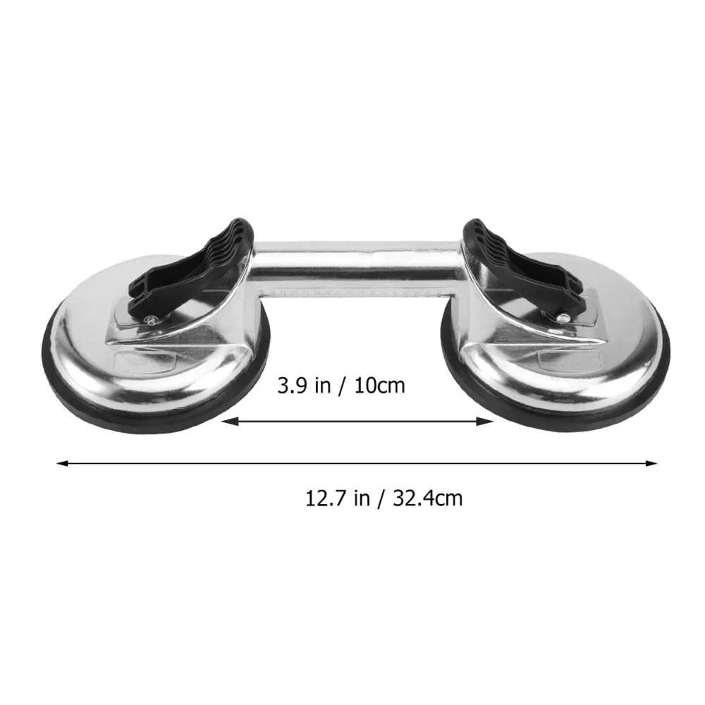 

1pc Aluminum Alloy 2 Jaw Suction Cup Plate Glass Lifting Hand Tool Gripper