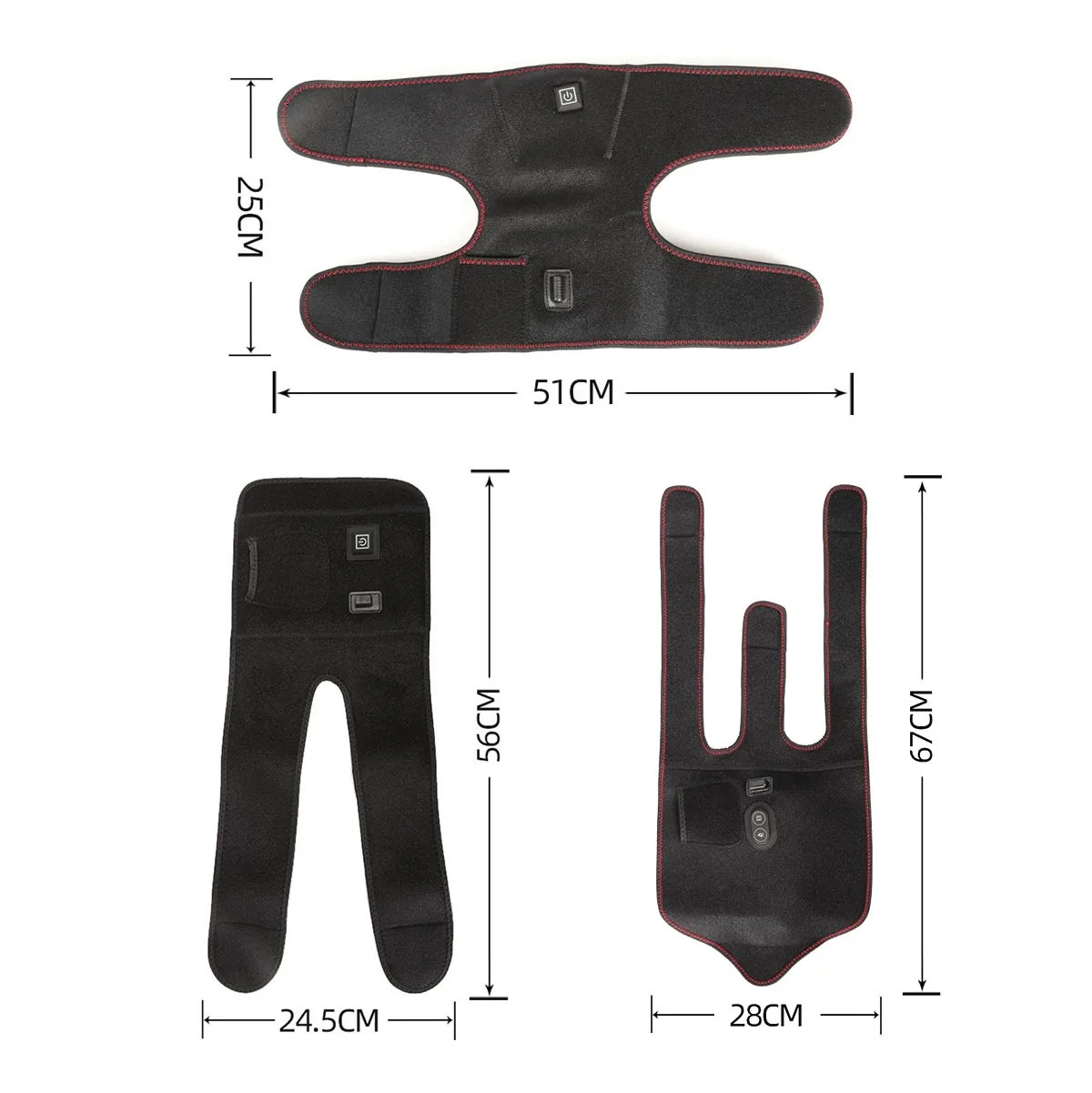 

USB Rechargeable Heated Knee Pad Brace Wrap Heating Pad Kneepad Therapy Wrap Arthritis Pain Relief Brace Electric Massager