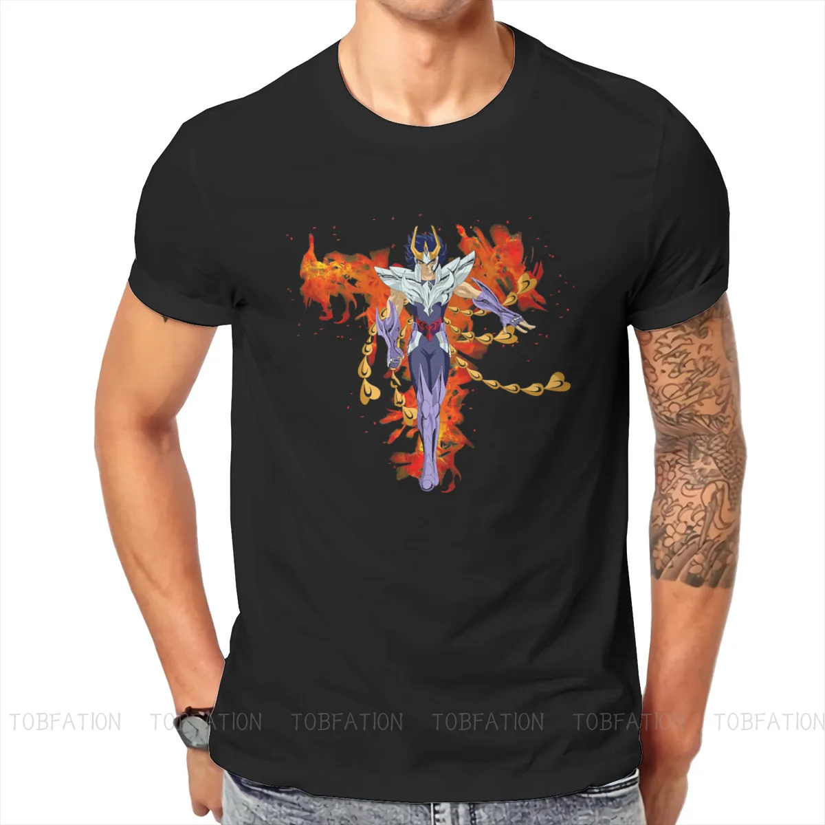 

Saint Seiya Episode G Greek Mythology TShirt for Men Cool Phoenix Ikki Soft Summer Tee T Shirt High Quality Trendy Fluffy